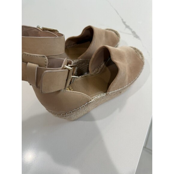 Giani Bini Ankle Strap Wedge High Heel Espadrille Tan Leather Size 8.5 M Sandals - Picture 8 of 11